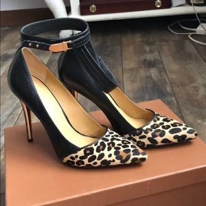 Coach black and leopard heels